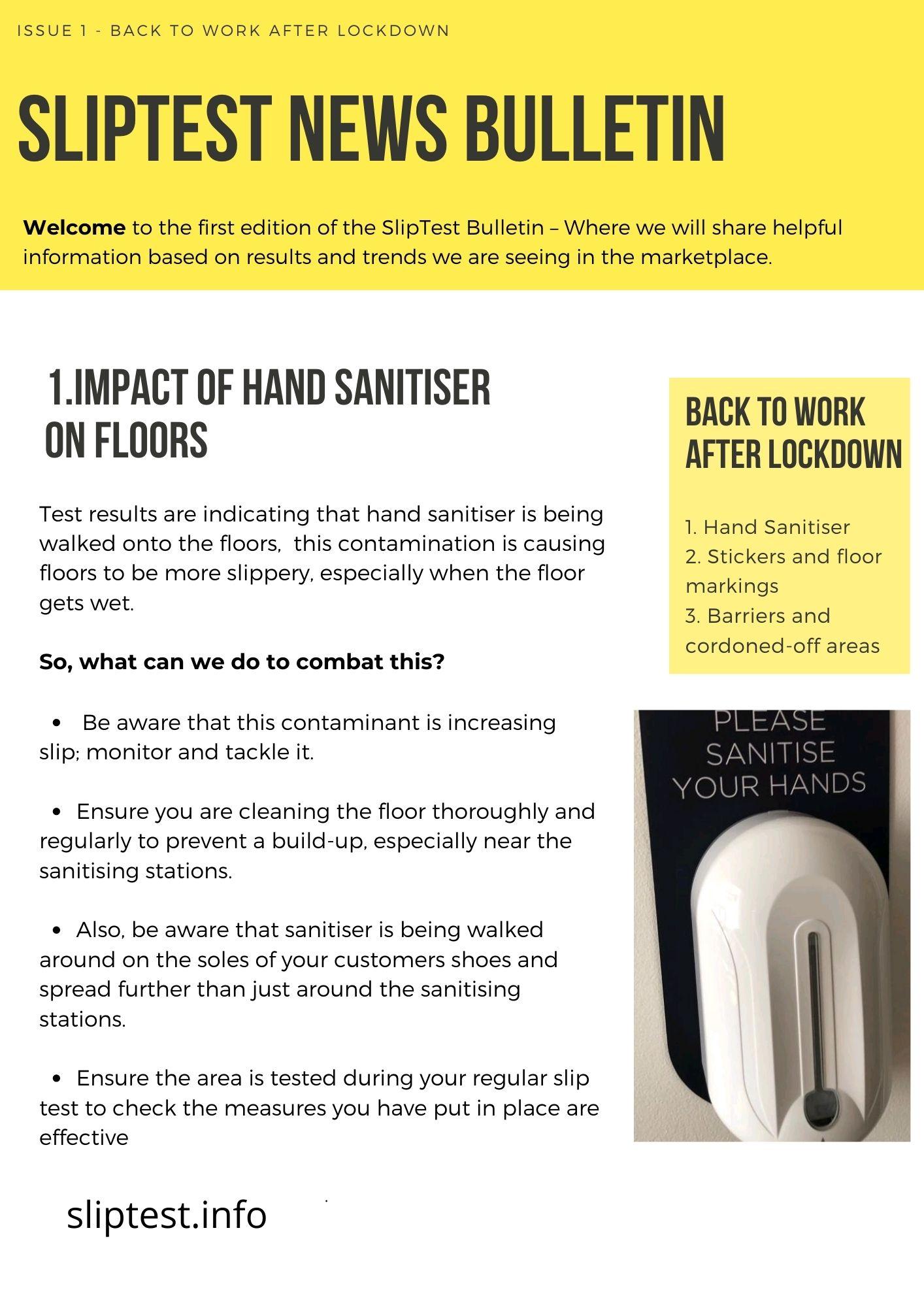 SlipTest News Bulletin Issue 1 - Back to Work after Lockdown 7 SlipTest News Buletin