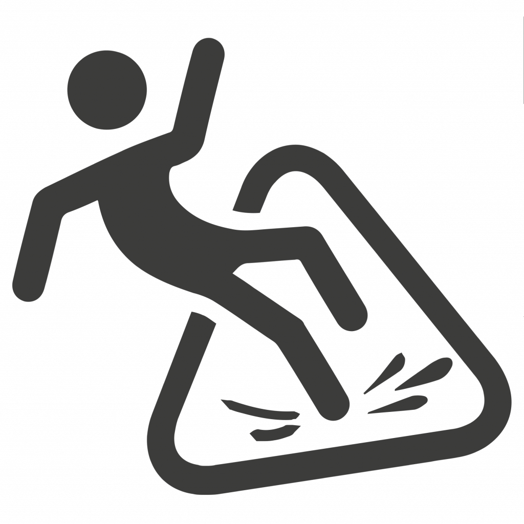 Caution, risk of slip image.